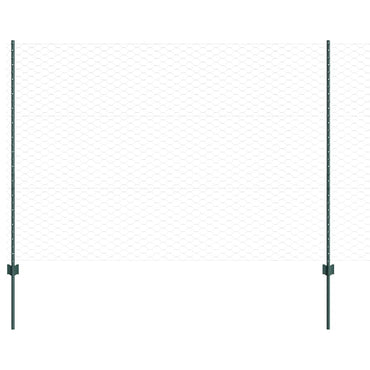 vidaXL Zaun mit Pfosten Grün 1,5 x 50 m Stahl und PVC