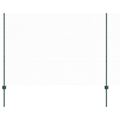 vidaXL Zaun mit Pfosten Grün 1,5 x 50 m Stahl und PVC