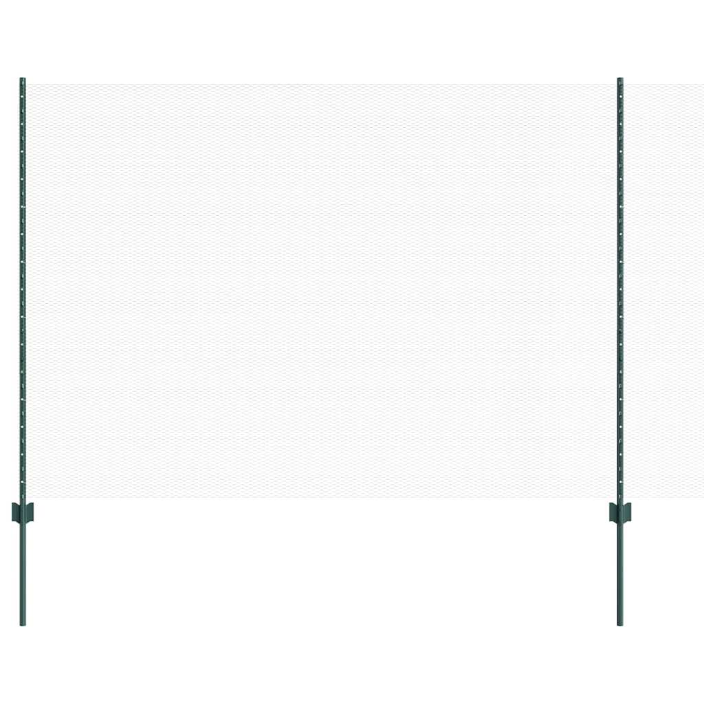 vidaXL Zaun mit Pfosten Grün 1,6 x 50 m Stahl und PVC