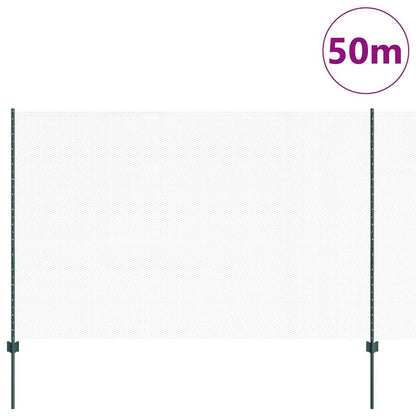 vidaXL Zaun mit Pfosten Grün 1,6 x 50 m Stahl und PVC