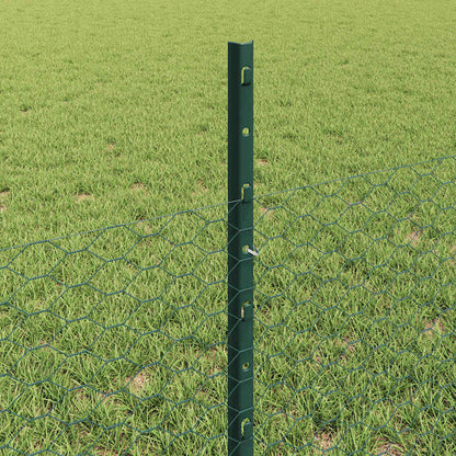 vidaXL Zaun mit Pfosten Grün 0,5 x 100 m Stahl und PVC