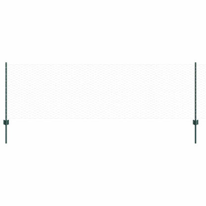 vidaXL Zaun mit Pfosten Grün 0,8 x 100 m Stahl und PVC