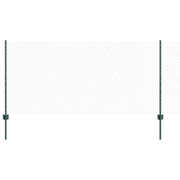 vidaXL Zaun mit Pfosten Grün 1 x 100 m Stahl und PVC