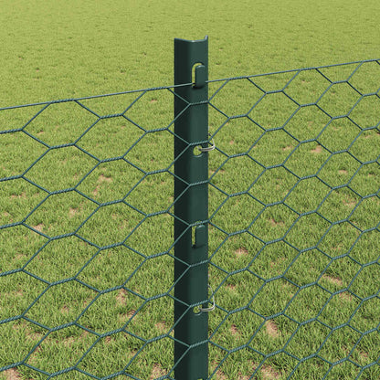 vidaXL Zaun mit Pfosten Grün 1,2 x 100 m Stahl und PVC