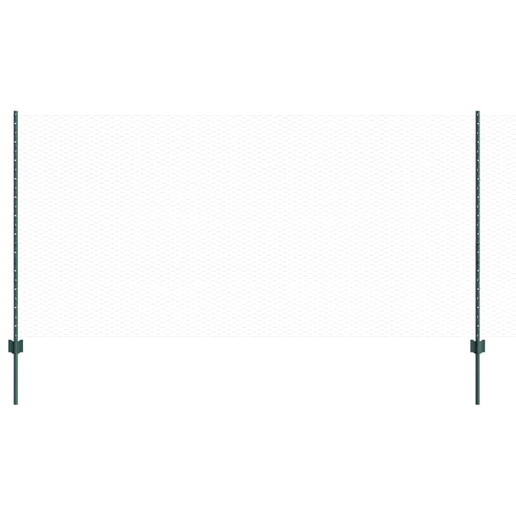 vidaXL Zaun mit Pfosten Grün 1,2 x 100 m Stahl und PVC