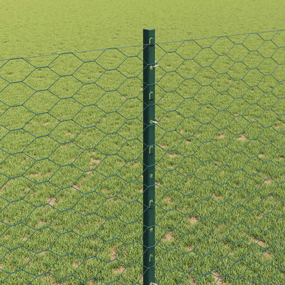 vidaXL Zaun mit Pfosten Grün 1,4 x 100 m Stahl und PVC