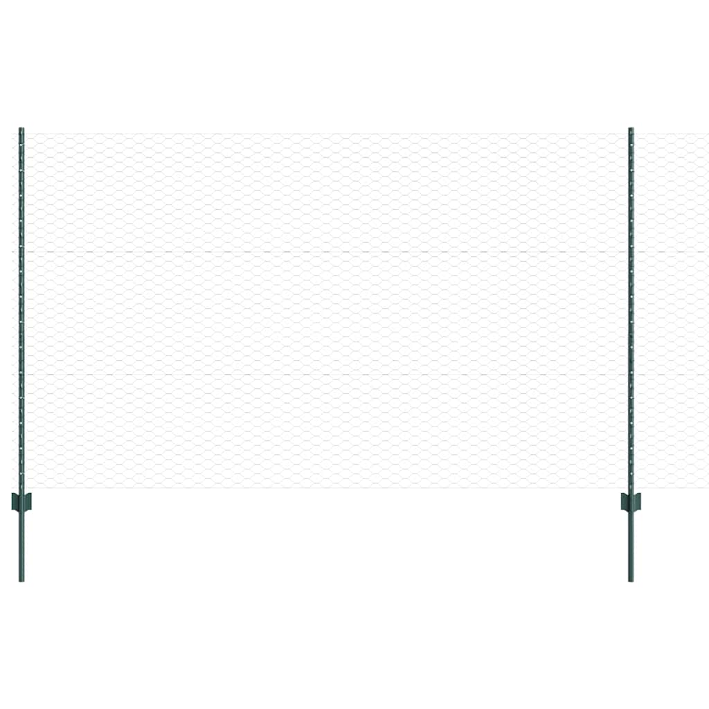 vidaXL Zaun mit Pfosten Grün 1,4 x 100 m Stahl und PVC
