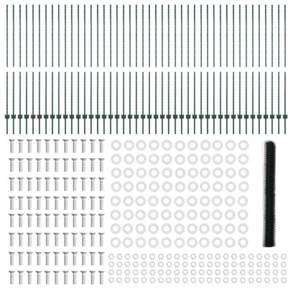 Zaun mit Pfosten Grün 1,6 x 100 m Stahl und PVC