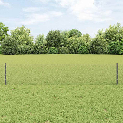 vidaXL Zaun mit Pfosten Grau 0,4 x 10 m Stahl und PVC