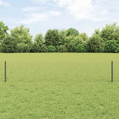 vidaXL Zaun mit Pfosten Grau 0,4 x 10 m Stahl und PVC
