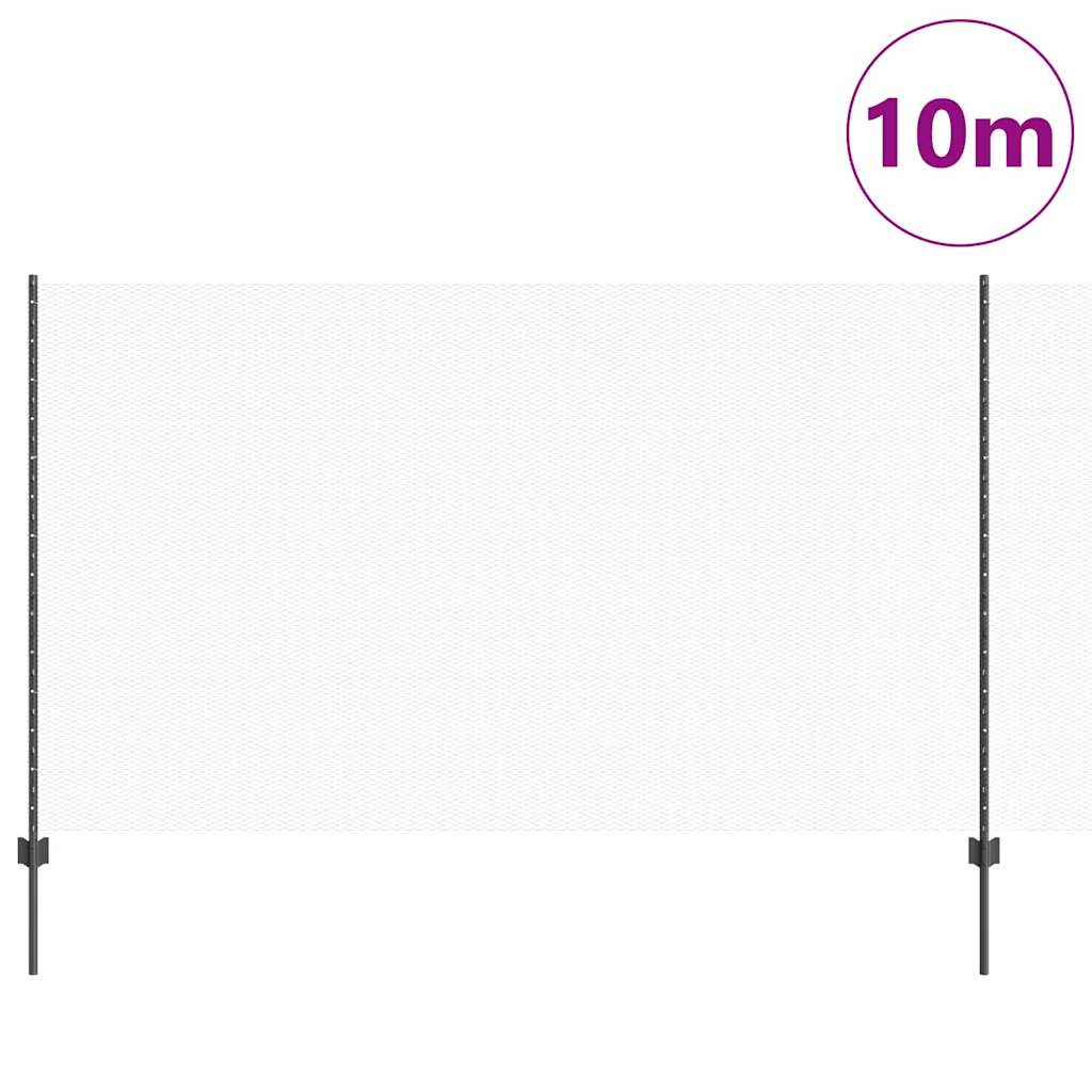 vidaXL Zaun mit Pfosten Grau 1,4 x 10 m Stahl und PVC
