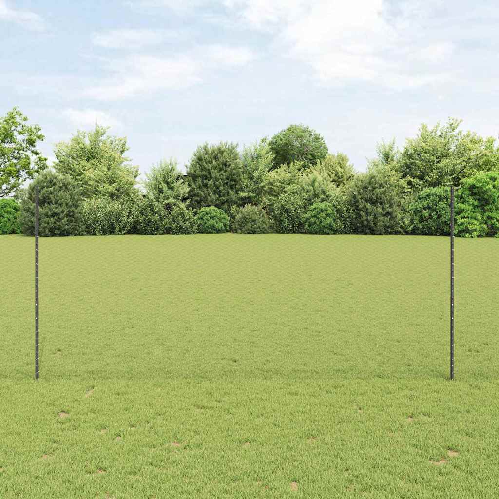 vidaXL Zaun mit Pfosten Grau 1,4 x 10 m Stahl und PVC