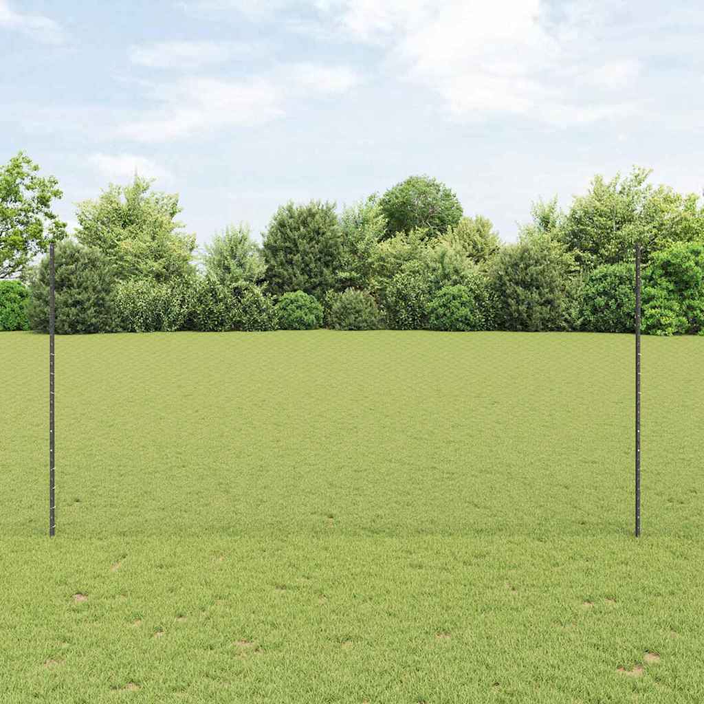 vidaXL Clôture avec poteaux Gris 1,6 x 10 m Acier et PVC