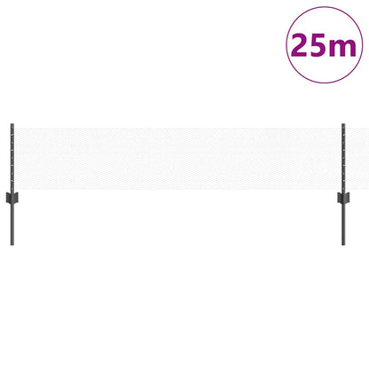 vidaXL Zaun mit Pfosten Grau 0,4 x 25 m Stahl