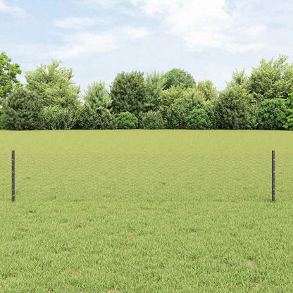 vidaXL Zaun mit Pfosten Grau 0,4 x 25 m Stahl