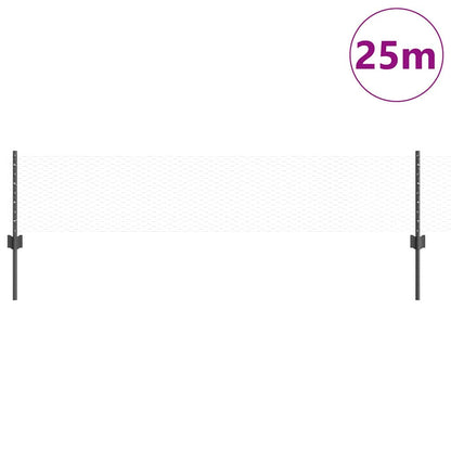 vidaXL Zaun mit Pfosten Grau 0,4 x 25 m Stahl
