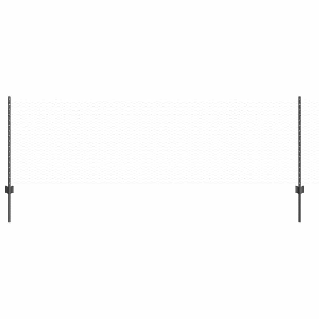 vidaXL Zaun mit Pfosten Grau 0,8 x 25 m Stahl