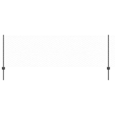 vidaXL Zaun mit Pfosten Grau 0,8 x 25 m Stahl