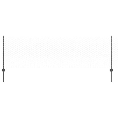 vidaXL Zaun mit Pfosten Grau 0,8 x 25 m Stahl