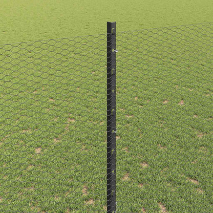 vidaXL Zaun mit Pfosten Grau 1,4 x 25 m Stahl