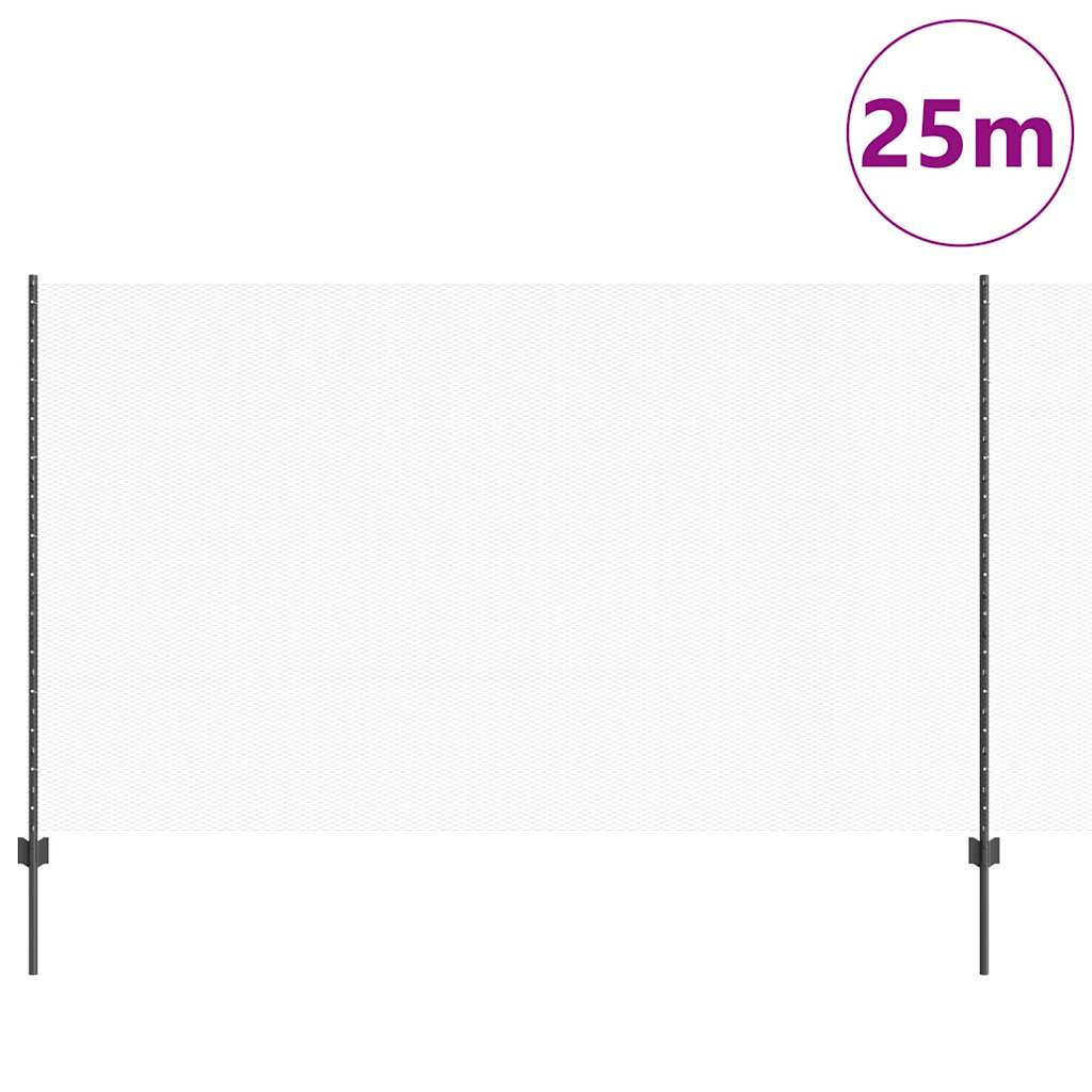 vidaXL Zaun mit Pfosten Grau 1,4 x 25 m Stahl