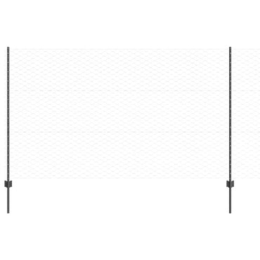 vidaXL Zaun mit Pfosten Grau 1,4 x 25 m Stahl