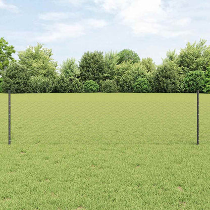 vidaXL Zaun mit Pfosten Grau 0,5 x 50 m Stahl und PVC
