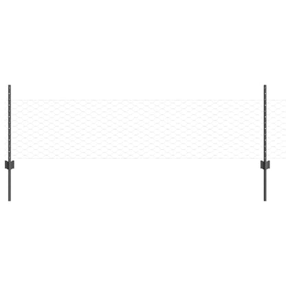 vidaXL Zaun mit Pfosten Grau 0,5 x 50 m Stahl und PVC