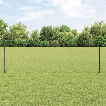 vidaXL Clôture avec poteaux Gris 0,6 x 50 m Acier et PVC