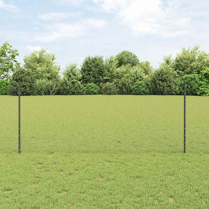 vidaXL Zaun mit Pfosten Grau 1 x 50 m Stahl und PVC