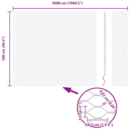 vidaXL Zaun mit Pfosten Grau 1 x 50 m Stahl und PVC