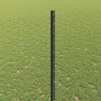 vidaXL Zaun mit Pfosten Grau 1,4 x 50 m Stahl und PVC