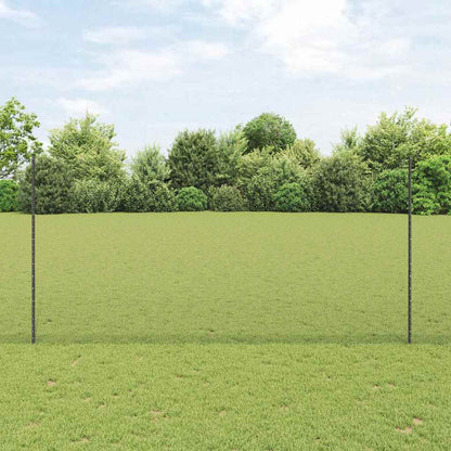 vidaXL Zaun mit Pfosten Grau 1,5 x 50 m Stahl und PVC