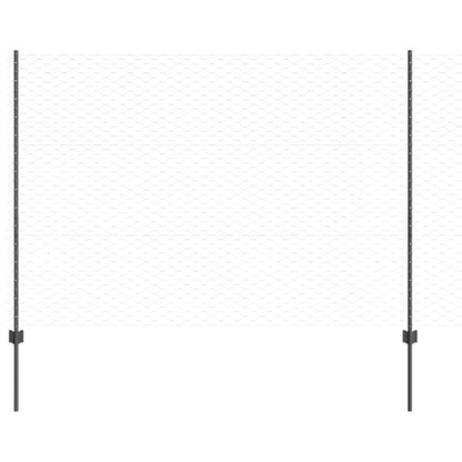 vidaXL Zaun mit Pfosten Grau 1,5 x 50 m Stahl und PVC