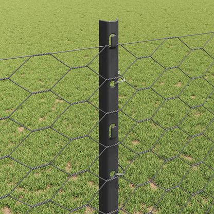 vidaXL Zaun mit Pfosten Grau 1,2 x 100 m Stahl und PVC