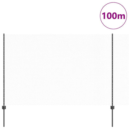 vidaXL Zaun mit Pfosten Grau 1,6 x 100 m Stahl