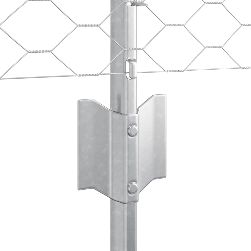 vidaXL Zaun mit Pfosten Silber 0,4 x 10 m Stahl