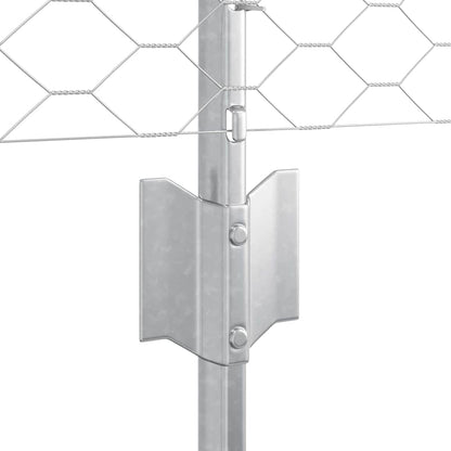 vidaXL Zaun mit Pfosten Silber 0,4 x 10 m Stahl