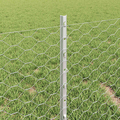 vidaXL Zaun mit Pfosten Silber 0,4 x 10 m Stahl