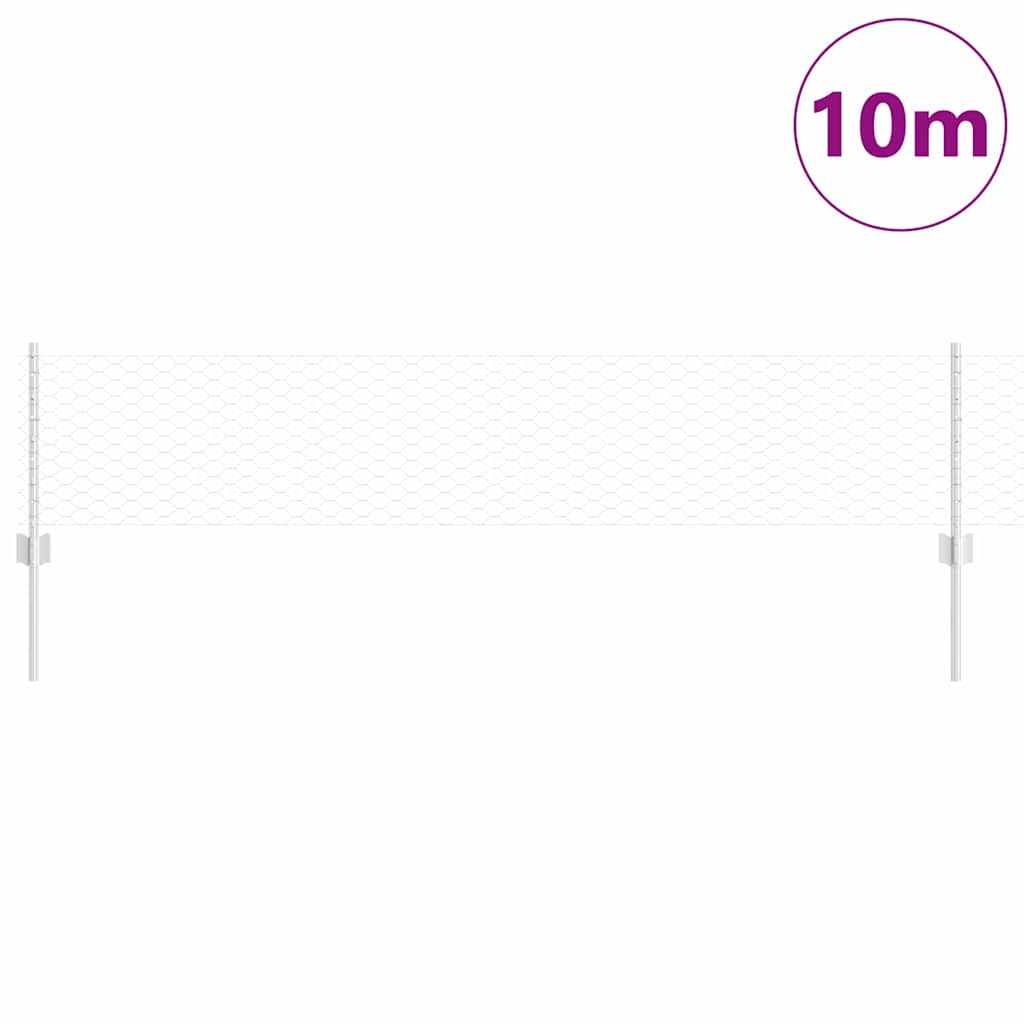 vidaXL Zaun mit Pfosten Silber 0,4 x 10 m Stahl