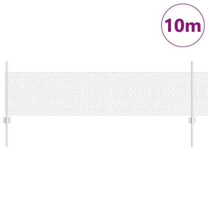 vidaXL Clôture avec poteaux Argenté 0,5 x 10 m Acier