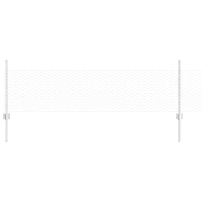 Zaun mit Pfosten Silber 0,5 x 10 m Stahl