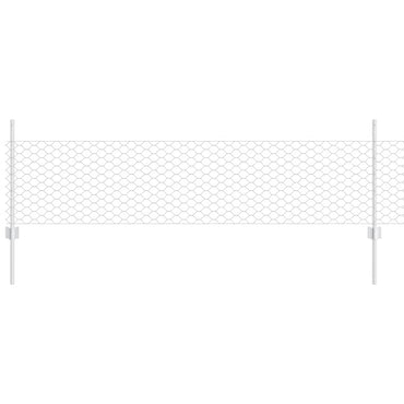 vidaXL Zaun mit Pfosten Silber 0,5 x 10 m Stahl