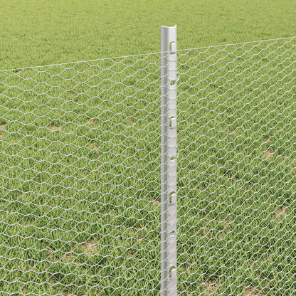 vidaXL Clôture avec poteaux Argent 0,6 x 10 m Acier