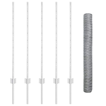 vidaXL Clôture avec poteaux argentée 1 x 10 m Acier