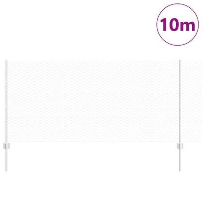 vidaXL Clôture avec poteaux argentée 1 x 10 m Acier