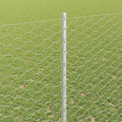 Zaun mit Pfosten Silber 1,4 x 10 m Stahl