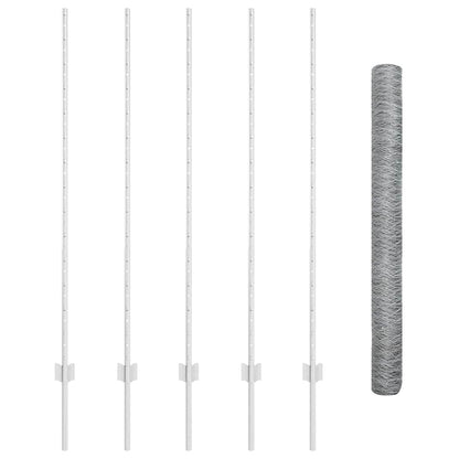 vidaXL Clôture avec poteaux Argent 1,4 x 10 m Acier