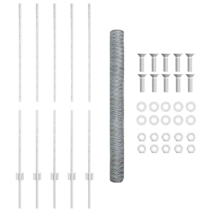 vidaXL Clôture avec poteaux Argent 1,4 x 10 m Acier
