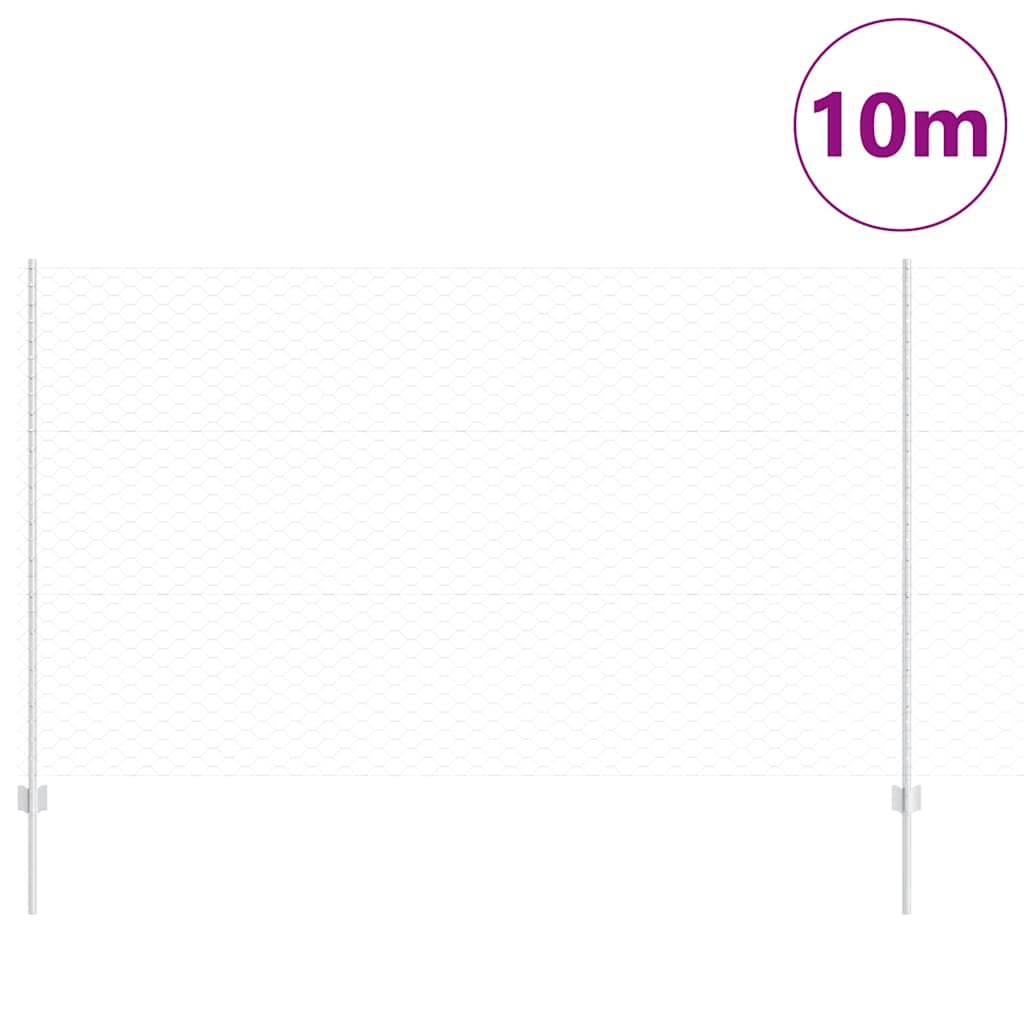 vidaXL Clôture avec poteaux Argent 1,4 x 10 m Acier